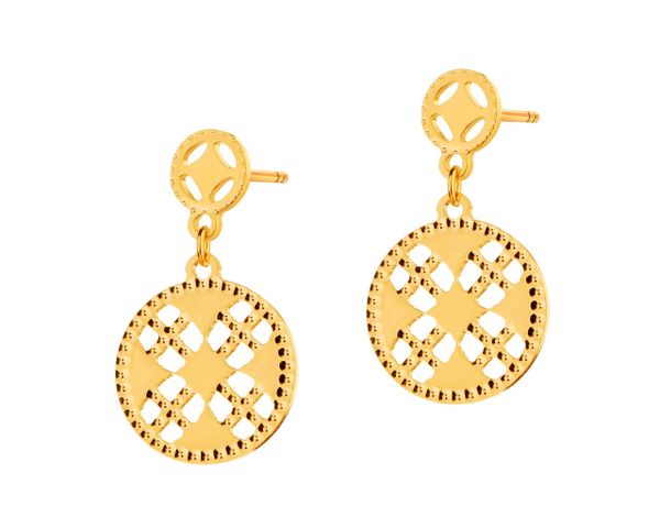 Złote kolczyki - rozety. Żółte kolczyki Apart, złote. Za 1,019.00 zł.