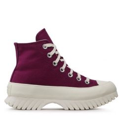 Trzewiki Converse. Fioletowe botki Converse, bez wzorów, bez obcasa, na płaskiej podeszwie, bez zapięcia. Za 379.99 zł.