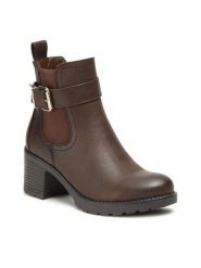 Clara Barson Botki WS2265-07 Brązowy. Brązowe botki Clara Barson, bez wzorów, ze skóry, bez obcasa, na słupku, bez zapięcia. Za 127.99 zł.