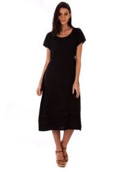 Lin Passion Lniana sukienka w kolorze czarnym rozmiar: 38/40. Czarne sukienki Lin Passion, bez wzorów, klasyczne, bez kołnierzyka, bez ramiączek, maxi, rozkloszowane. Za 113.99 zł.