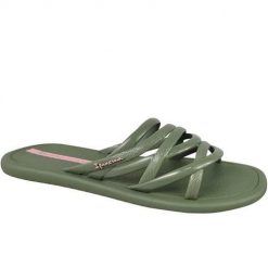 Klapki damskie Ipanema Meu Sol Slide. Zielone klapki Ipanema, bez wzorów, z materiału, bez obcasa. Za 126.00 zł.