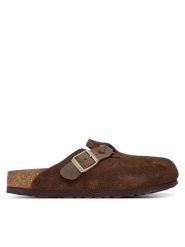 Birkenstock Klapki Boston Braided 1031716 Brązowy. Brązowe klapki Birkenstock, bez wzorów, ze skóry, bez obcasa. Za 719.99 zł.