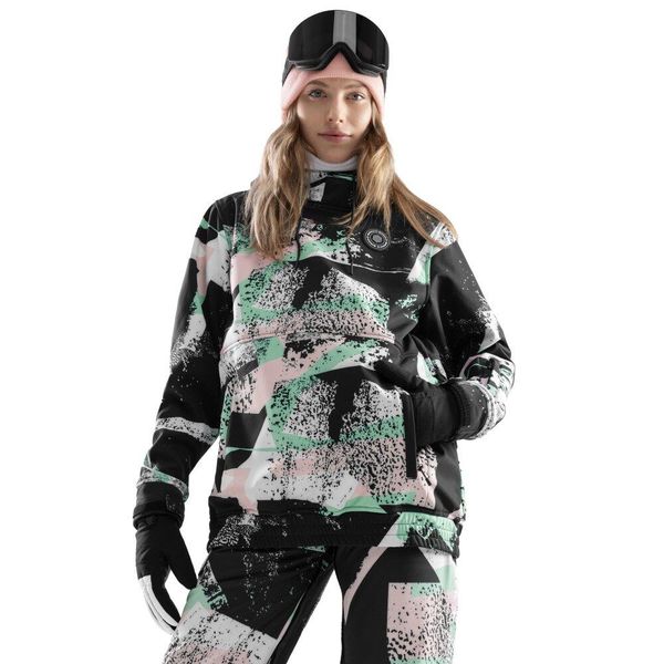 Kurtka snowboardowa damska W1-W Crest. Brązowe kurtki narciarskie SIROKO, l, bez wzorów, z materiału, z kapturem, narciarskie. Za 308.00 zł.