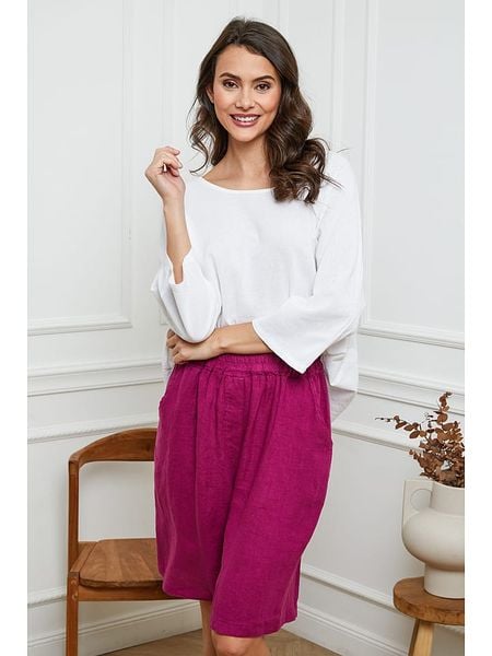 La Compagnie Du Lin Bluzka "Fraiche" w kolorze białym rozmiar: M. Białe bluzki La Compagnie Du Lin, m, bez wzorów, bez kołnierzyka, bez ramiączek. Za 140.53 zł.