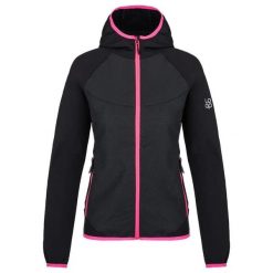 Damska kurtka softshell Loap Urdita czarna. Czarne kurtki sportowe LOOP, bez wzorów, z softshellu, z kapturem. Za 287.99 zł.