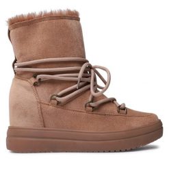 Botki Jenny Fairy. Brązowe botki Jenny Fairy, bez wzorów, bez obcasa, na koturnie, bez zapięcia. Za 139.99 zł.