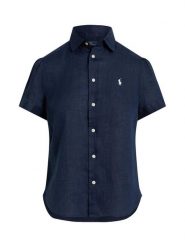 Polo Ralph Lauren Koszula 211973366506 Granatowy Regular Fit. Niebieskie koszule Polo Ralph Lauren, xs, bez wzorów, ze lnu, bez kołnierzyka, bez ramiączek. Za 729.99 zł.