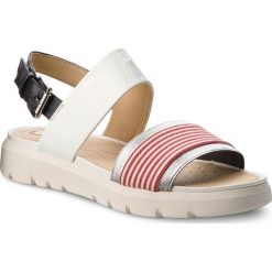 Sandały GEOX - D Amalitha C D827WC 0HHAW C0050 White/Red. Białe sandały Geox, bez wzorów, z materiału, bez obcasa, bez zapięcia. W wyprzedaży za 289.00 zł.