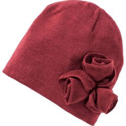 Czapka beanie z aplikacjami bonprix bordowy. Czapki bonprix. Za 34.99 zł.