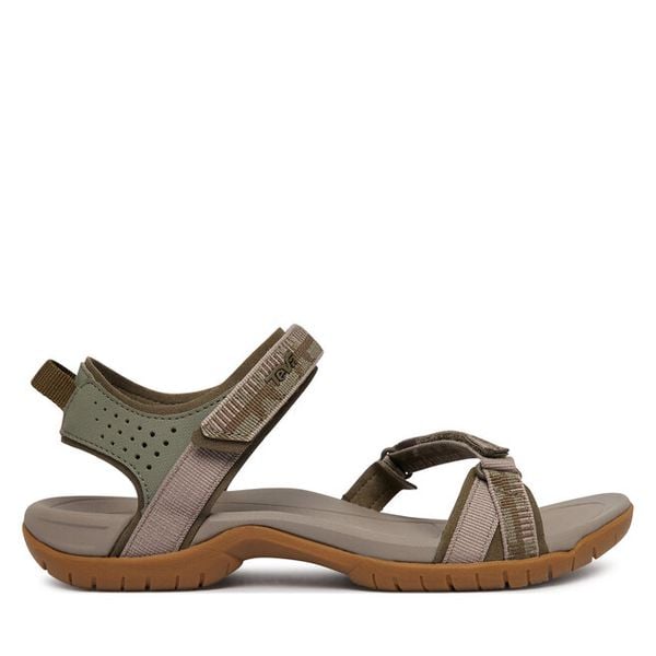 Sandały Teva. Zielone sandały Teva, bez wzorów, sportowe, bez obcasa, bez zapięcia. Za 279.99 zł.