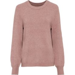Sweter z rękawami balonowymi. Niebieskie swetry bonprix, bez wzorów, bez ramiączek. Za 104.99 zł.