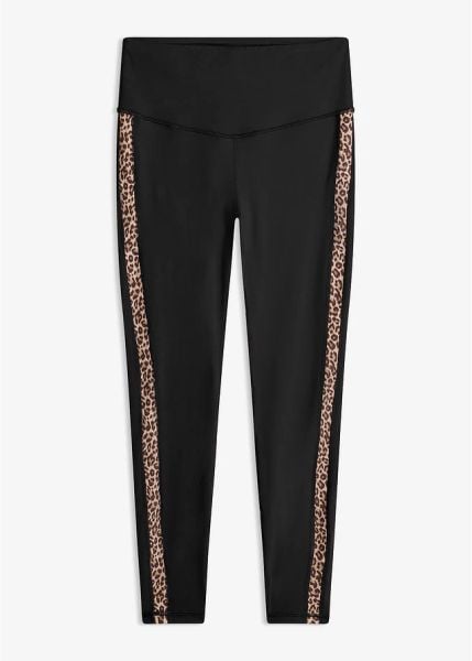 Legginsy sportowe. Czarne legginsy bonprix, bez wzorów. Za 109.99 zł.