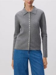 Kardigan z ozdobnymi guzikami - szary. Szare kardigany Reserved, l, bez wzorów, z dzianiny. Za 129.99 zł.