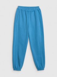 4F Spodnie dresowe joggery damskie - niebieskie S. Niebieskie spodnie dresowe 4f, s, bez wzorów, z bawełny. Za 149.99 zł.