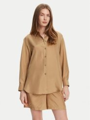 Marella Koszula Alec 2513111015 Beżowy Regular Fit. Brązowe koszule Marella, bez wzorów, z jedwabiu, bez kołnierzyka, bez ramiączek. Za 749.99 zł.