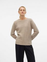 Vero Moda Sweter w kolorze beżowym rozmiar: XL. Brązowe swetry Vero Moda, xl, bez wzorów, bez ramiączek. Za 72.45 zł.