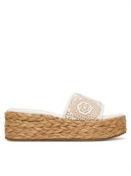 Guess Klapki FLJBIA FAL04 Biały. Białe klapki Guess, z aplikacjami, z materiału, bez obcasa. Za 287.99 zł.