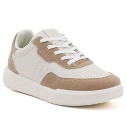 Półbuty sportowe damskie sneakersy kremowe Big Star UU274275. Białe obuwie sportowe Big Star, ze skóry ekologicznej, bez zapięcia, trekkingowe. Za 149.99 zł.