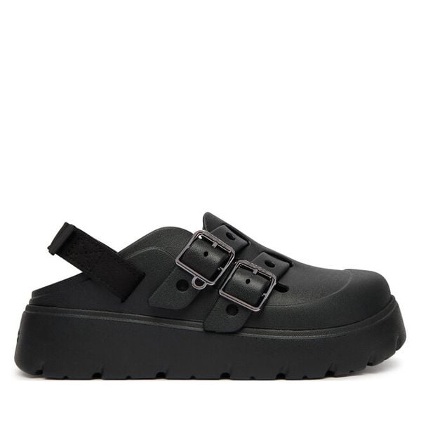 Sandały Crocs. Czarne sandały Crocs, bez wzorów, bez obcasa, na płaskiej podeszwie, bez zapięcia. Za 319.99 zł.
