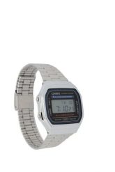 Zegarek unisex cyfrowy Casio A168WA z bransoletą ze stali nierdzewnej, srebrny. Szare, cyfrowe zegarki Casio, srebrne. Za 171.99 zł.