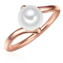 Valero Pearls Srebrny pierścionek srebro wysokiej próby Perła hodowlana słodkowodna różowe złoto Pierścionki 1 ct Biały Damski. Białe pierścionki Valero Pearls, z perłą, pozłacane. Za 199.99 zł.