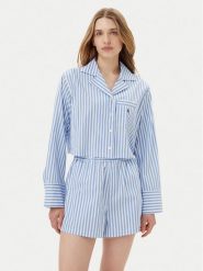 Polo Ralph Lauren Piżama 4P8010 Niebieski Relaxed Fit. Niebieskie piżamy Polo Ralph Lauren, bez wzorów, z bawełny, bez ramiączek. Za 399.99 zł.