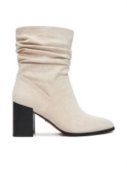 Nine West Botki CEO-JAMILAH-01 Beżowy. Brązowe botki Nine West, bez wzorów, z materiału, bez obcasa, na słupku, bez zapięcia. Za 269.99 zł.