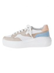 Unisa Skórzane sneakersy w kolorze beżowo-błękitno-białym rozmiar: 39. Białe trampki Unisa, bez wzorów, bez zapięcia. Za 262.91 zł.