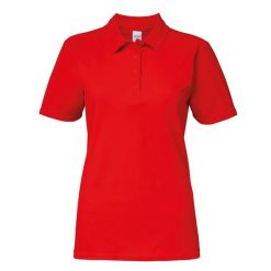 Dwukolorowa Koszulka Polo Z Krótkim Rękawem Softstyle Damska Z Krótkim Rękawem. Czerwone koszulki polo GILDAN, xl, bez wzorów, bez kołnierzyka, bez ramiączek. Za 59.99 zł.