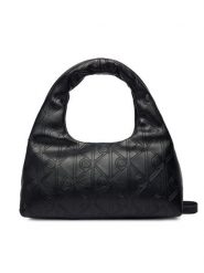 Calvin Klein Torebka Emblem Aop Puffer Bag With Strap LV04F3200G Czarny. Czarne torebki klasyczne Calvin Klein, bez wzorów, ze skóry, bez dodatków. Za 449.99 zł.