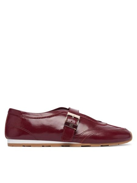 Tommy Hilfiger Baleriny Bella Ballet Mary Jane FW0FW09416 Bordowy. Czerwone baleriny TOMMY HILFIGER, bez wzorów, ze skóry, bez obcasa. Za 404.99 zł.