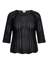 ONLY Carmakoma Sweter w kolorze czarnym rozmiar: L-50/52. Czarne swetry Only Carmakoma, l, bez wzorów, ze splotem, bez ramiączek. Za 79.03 zł.
