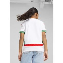 Młodzieżowa koszulka wyjazdowa Maroko 2025 PUMA White Fast Green Red. Biała bluzki Puma, m, bez wzorów, młodzieżowe, bez kołnierzyka, bez ramiączek. Za 329.00 zł.
