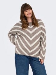 ONLY Sweter w kolorze szarobrązowo-kremowym rozmiar: XL-54. Brązowe swetry Only, xl, bez wzorów, bez ramiączek. Za 92.64 zł.