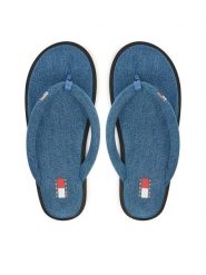 Tommy Jeans Japonki Tjw Padded Denim Casual Sandal EN0EN03021 Niebieski. Niebieskie klapki Tommy Jeans, bez wzorów, z denimu, bez obcasa. Za 289.99 zł.