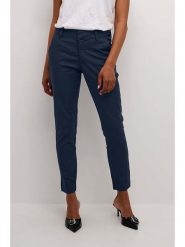 Kaffe Spodnie chino w kolorze granatowym rozmiar: 40. Niebieskie spodnie materiałowe Kaffe, bez wzorów, z podwyższonym stanem. Za 139.95 zł.