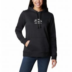 Bluza Turystyczna z kapturem Damska Columbia Trek Graphic Hoodie. Czarne bluzy Columbia, l, bez wzorów, z kapturem. Za 239.99 zł.
