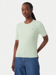 Tommy Hilfiger Bluzka WW0WW41787 Zielony jasny Regular Fit. Zielone bluzki TOMMY HILFIGER, l, bez wzorów, z bawełny, bez kołnierzyka, bez ramiączek. Za 489.99 zł.