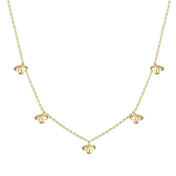 Glanzstücke München Naszyjnik srebrny Kwiat srebro wysokiej próby żółte złoto Naszyjniki 1 ct Damski. Szare naszyjniki Glanzstücke München, srebrne. Za 239.99 zł.