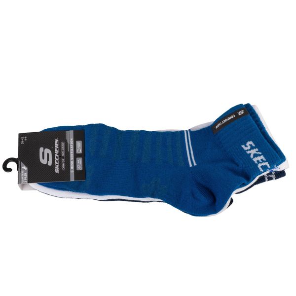 Skarpetki sportowe dla dorosłych 3PPK Mesh Ventilation Socks. Białe skarpety Skechers, bez wzorów, z meshu. Za 39.99 zł.