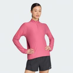 Bluza adi365 Iconic Running 1/2 Zip. Czarne bluzy Adidas, m, bez wzorów, z dzianiny, bez kaptura. Za 219.00 zł.