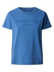 Pepe Jeans Koszulka "Loretta" w kolorze niebieskim rozmiar: M. Niebieskie bluzki Pepe Jeans, m, bez wzorów, z bawełny, bez kołnierzyka, bez ramiączek. Za 96.83 zł.