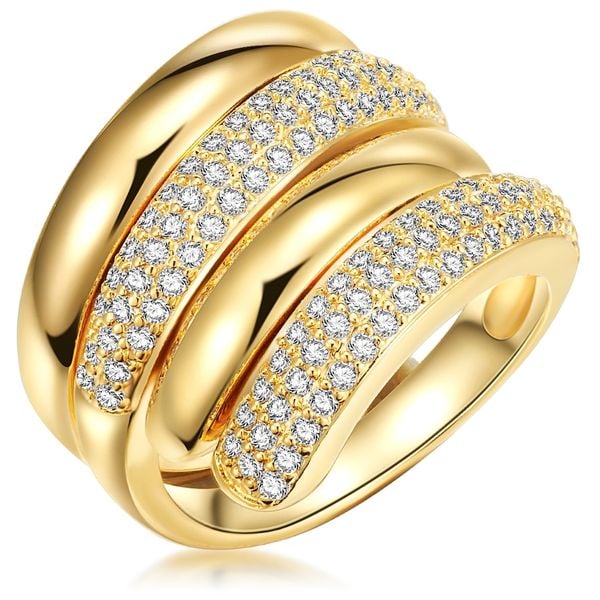 Lulu & Jane Pierścionek modowy Mosiadz Cyrkonia Pierścionki 1 ct Damski. Białe pierścionki Lulu & Jane, z cyrkonią, pozłacane. Za 209.99 zł.