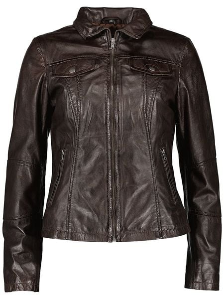 7eleven Skórzana kurtka "Peru" w kolorze ciemnobrązowym rozmiar: 40. Brązowe kurtki 7eleven, bez wzorów, ze skóry, bez kaptura. Za 462.29 zł.