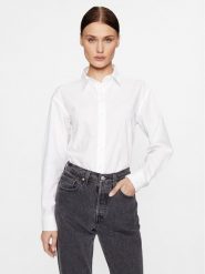 Pepe Jeans Koszula Liza PL304704 Biały Regular Fit. Białe koszule Pepe Jeans, m, bez wzorów, z bawełny, biznesowe, bez kołnierzyka, bez ramiączek. Za 209.99 zł.