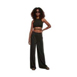 Krótki, prążkowany tank top dla kobiet Urban Classics GT. Czarne topy Urban Classics, bez wzorów, prążkowane, bez kołnierzyka, bez ramiączek. Za 142.00 zł.