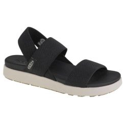 Sandały do chodzenia damskie, Keen Elle Backstrap. Czarne sandały Keen, bez wzorów, sportowe, bez obcasa, bez zapięcia. Za 259.00 zł.