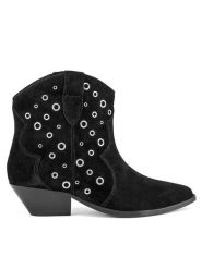 Badura Kowbojki ORCHID-V365-C-191-1 Czarny. Czarne botki Badura, bez wzorów, bez obcasa, bez zapięcia. Za 399.99 zł.