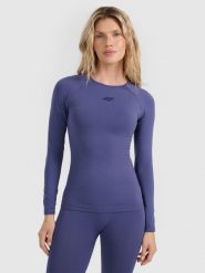 4F Bielizna termoaktywna bezszwowa (góra) damska - granatowa M/L. Niebieskia bielizna sportowa 4f, l, bez wzorów, ze skóry. Za 149.99 zł.
