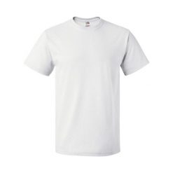 Ciężka Bawełniana Koszulka Unisex Dla Dorosłych. Białe bluzki FRUIT OF THE LOOM, xl, bez wzorów, z bawełny, sportowe, bez kołnierzyka, bez ramiączek. Za 32.99 zł.